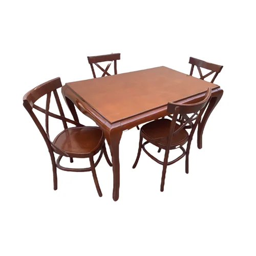 میز و صندلی ناهارخوری چهار نفره چوب راش کاتن مدل 105634