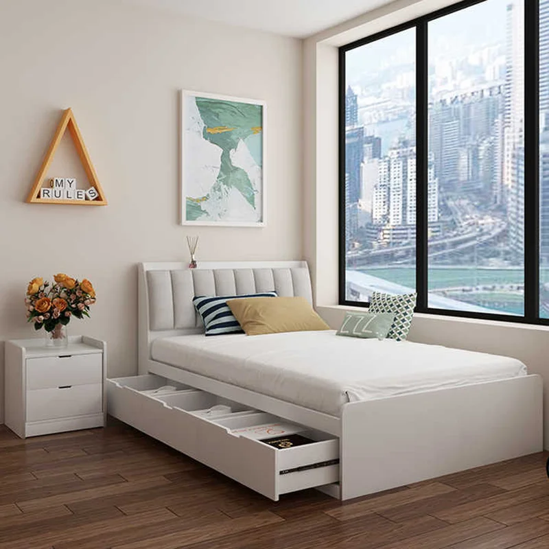تخت خواب یک نفره مدل توپولوف کد 4 سایز 120×200 سانتی متر کاتن مدل 1573