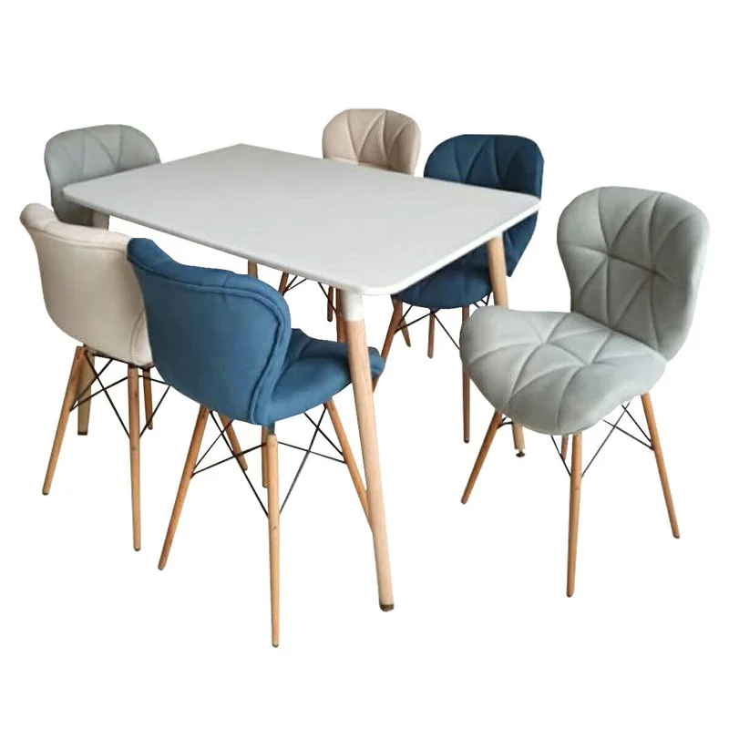 میز و صندلی ناهارخوری 6 نفره کاتن مدل 105616