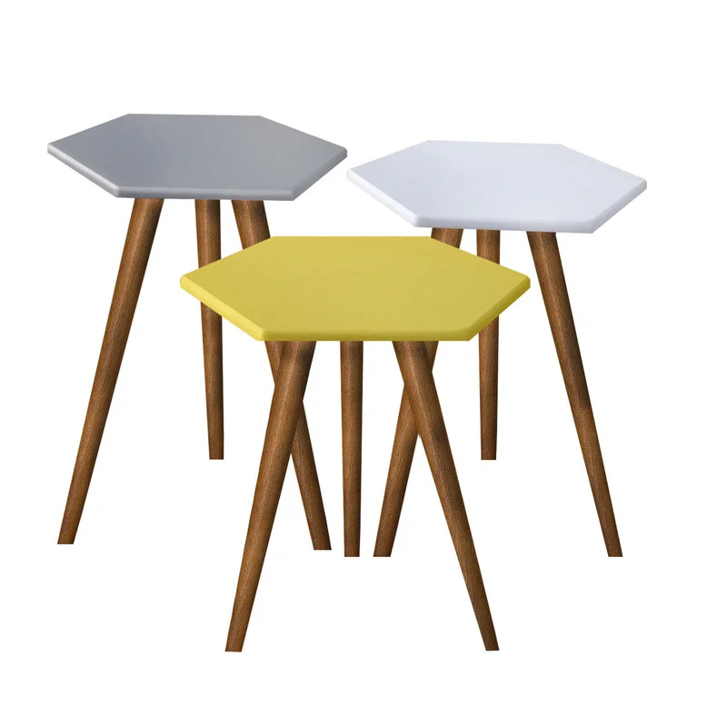 میز عسلی مدل روشا کد 03 مجموعه 3 عددی کاتن مدل 105371