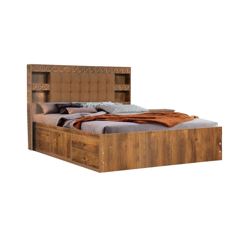تخت خواب دو نفره کد 205 سایز 200x160 سانتی متر کاتن مدل 102568