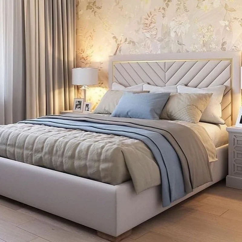 تخت خواب دو نفره مدل رُزا سایز 180×200 سانتی متر کاتن مدل 1491