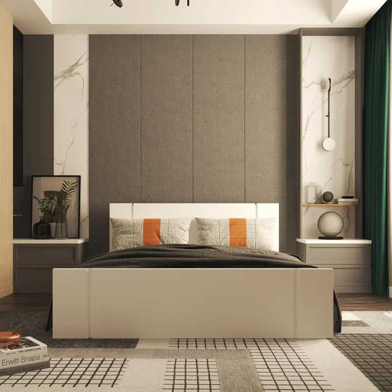 تخت خواب دو نفره مدل FH319 سایز 200x160 سانتی متر کاتن مدل 102624