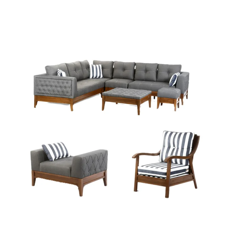 مبل راحتی 9 نفره شارلوت به همراه جلو مبلی کاتن مدل 100593