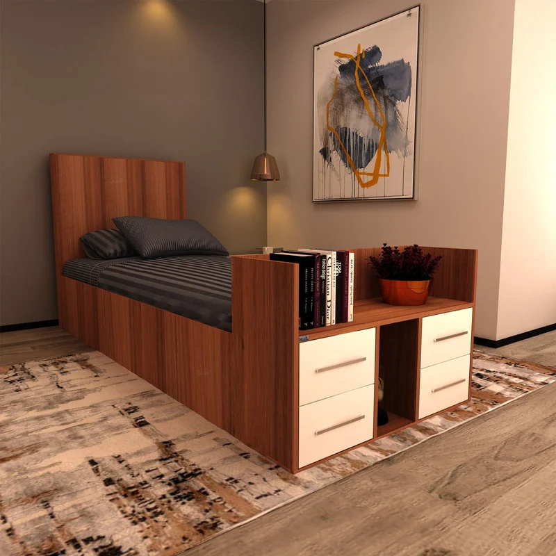 تخت خواب یکنفره اعیان مدل FH362 سایز 90x200 سانتی متر کاتن مدل 1588