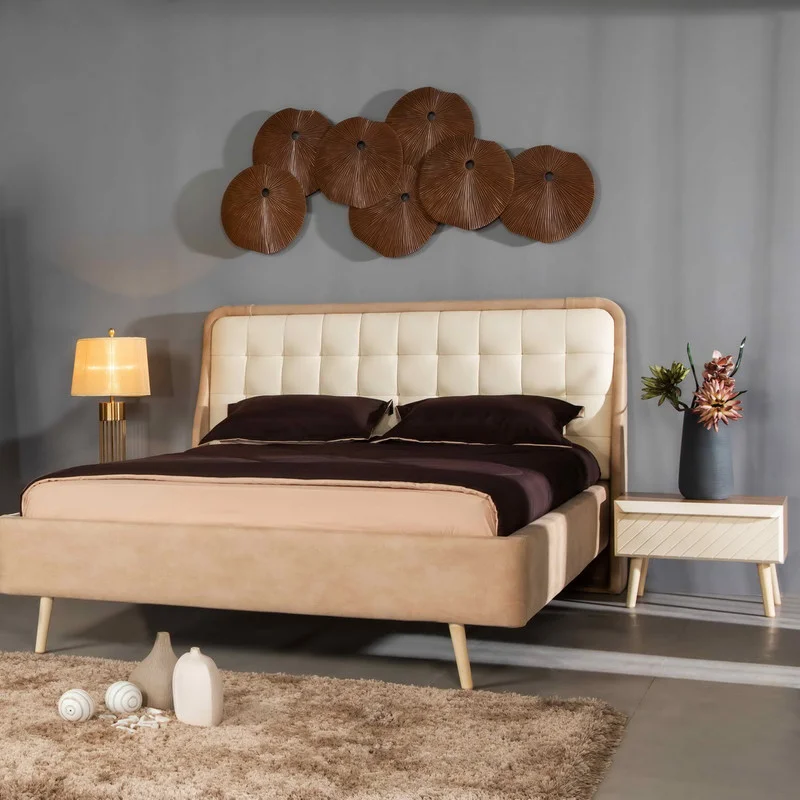تخت خواب دو نفره مدل 191 سایز 180x200 سانتی متر کاتن مدل 102600