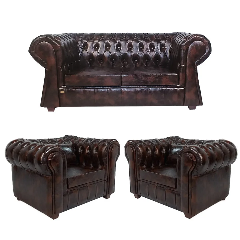 مبل چهار نفره شایلا چستر دو قالپاقه خلبانی کاتن مدل 102144