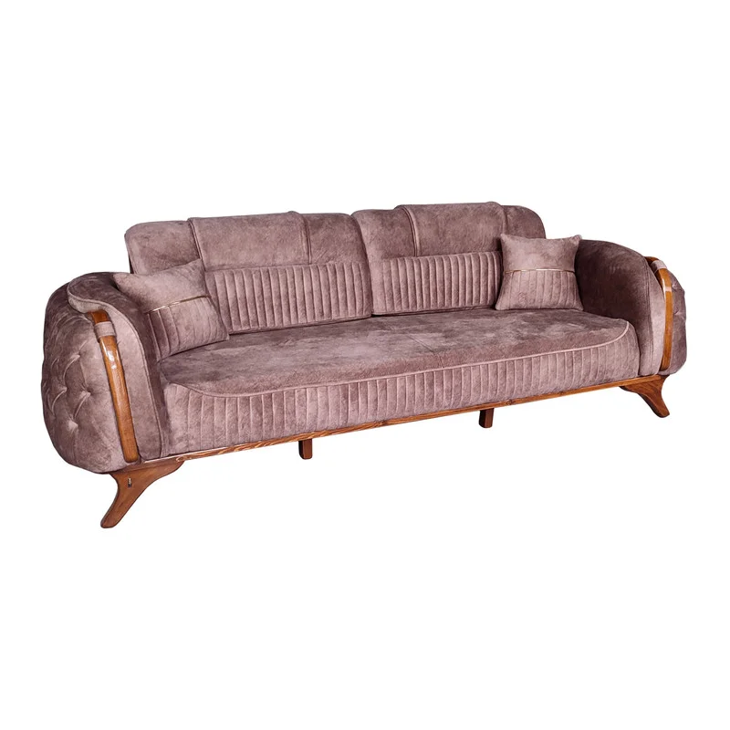 مبل تختخواب شو سه نفره هومزا مدل لیون کد Soft01 کاتن مدل 100471