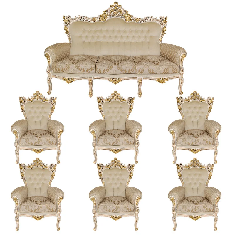 مبل کلاسیک استیل 9 نفره کاتن مدل 102388