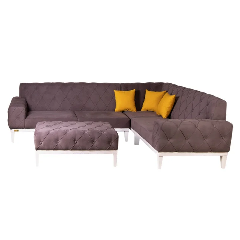 مبل ال شش نفره شاهان دکور مدل ال چستر 001 کاتن مدل 100420