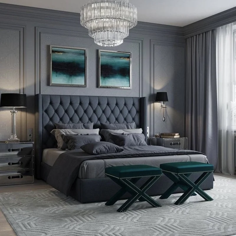 تخت خواب دونفره مدل رهام سايز 200x180 سانتی متر کاتن مدل 102956