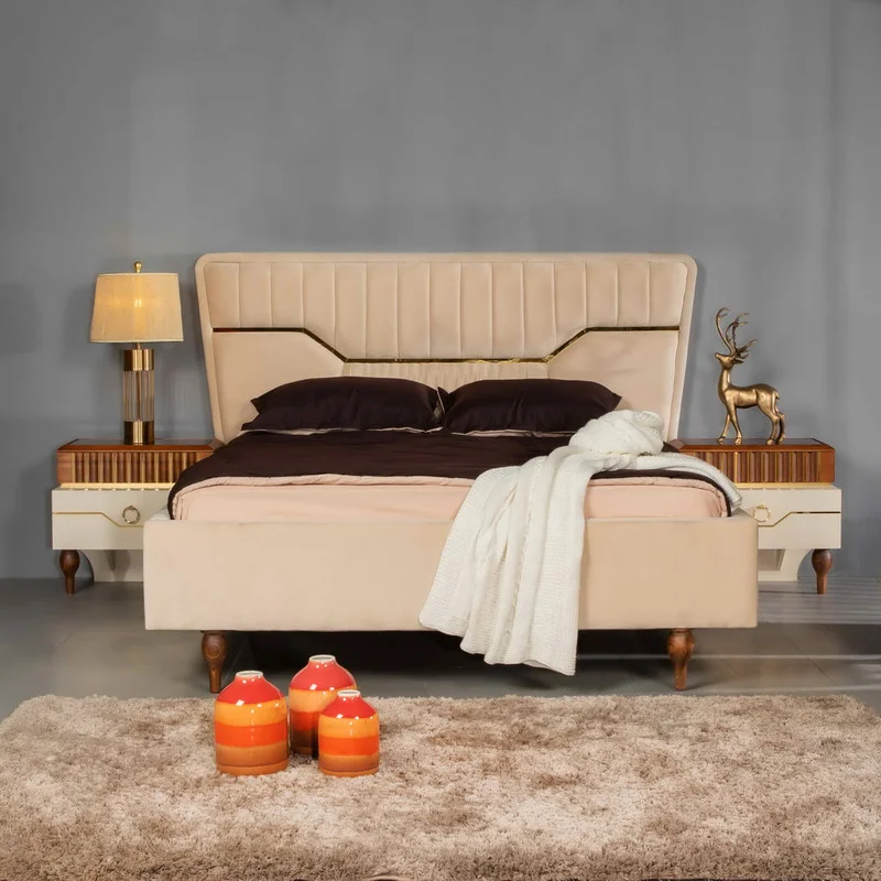 تخت خواب دو نفره مدل 202 سایز 180x200 سانتیمتر کاتن مدل 102605