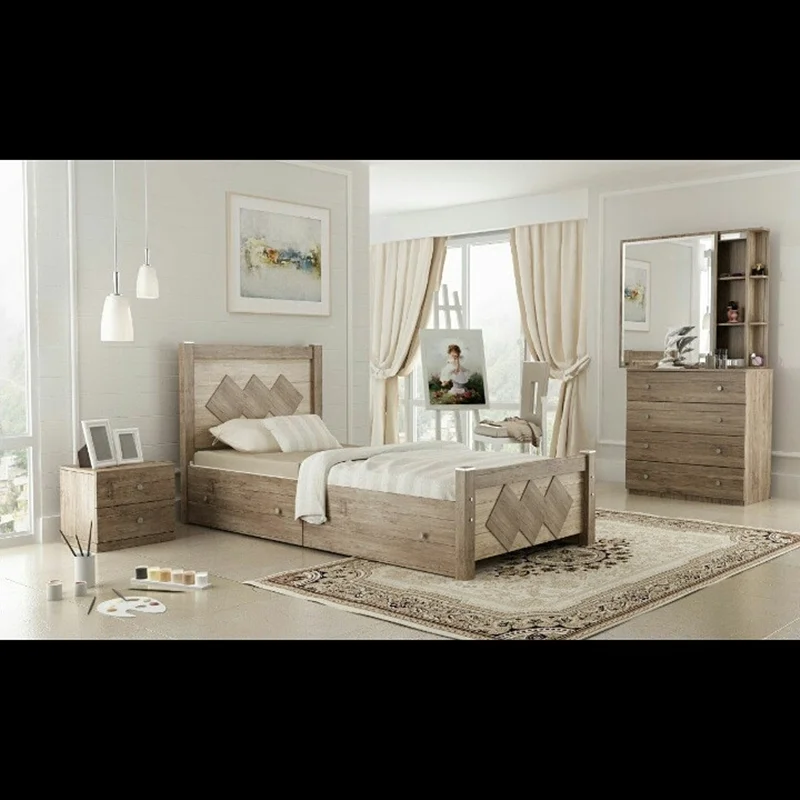 تخت خواب یک نفره مدل ارغوان کد Argn1 سایز 200x90 سانتی متر کاتن مدل 1566